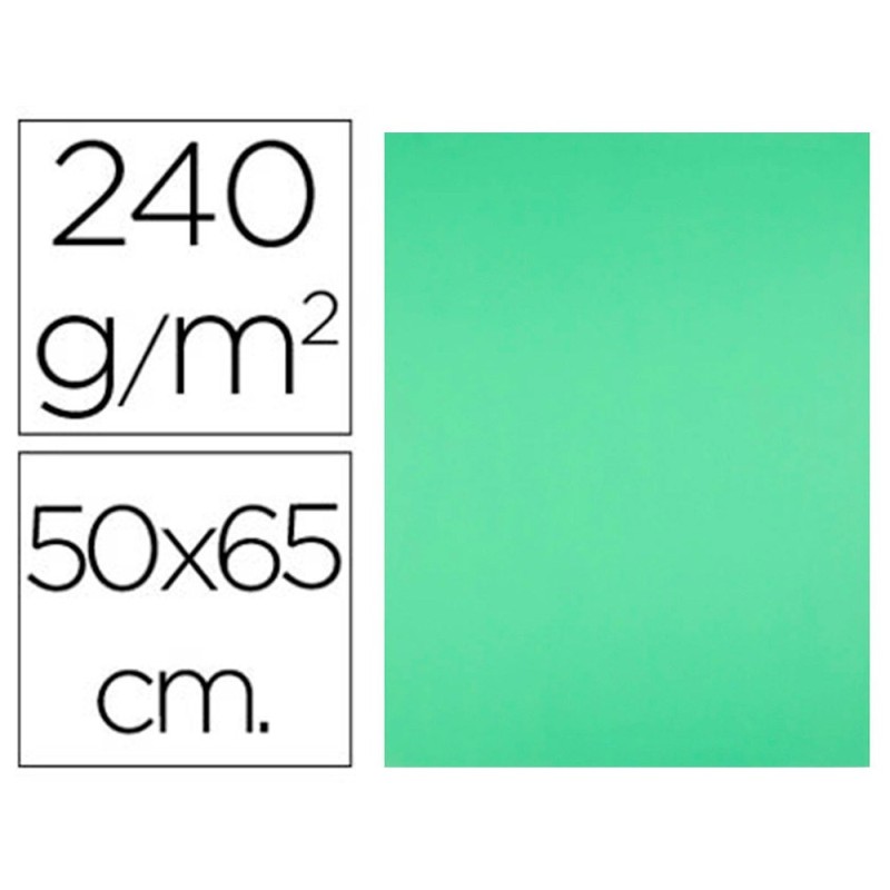 Cartulina liderpapel 50x65 cm 240g/m2 verde pistacho paquete de 25 hojas