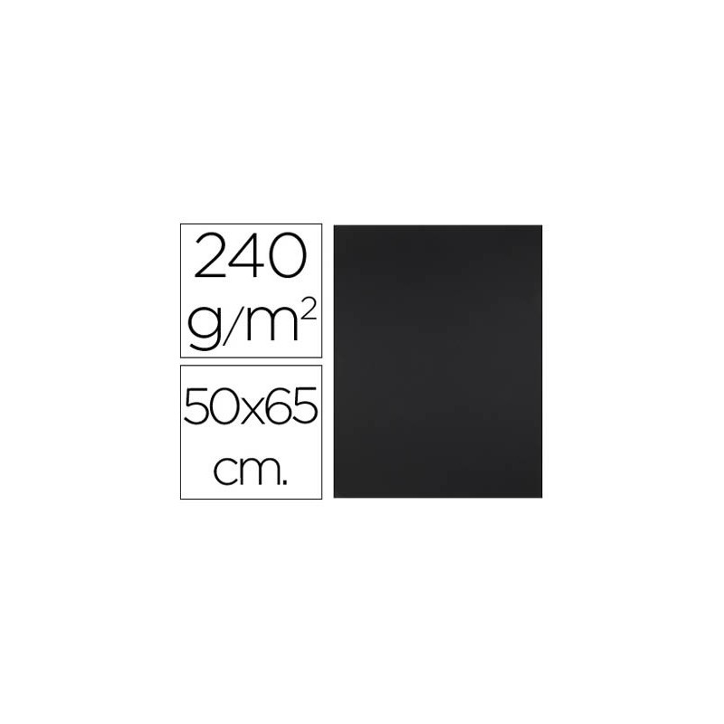 Cartulina liderpapel 50x65 cm 240g/m2 negro paquete de 25 hojas