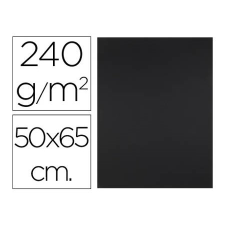 Cartulina liderpapel 50x65 cm 240g/m2 negro paquete de 25 hojas