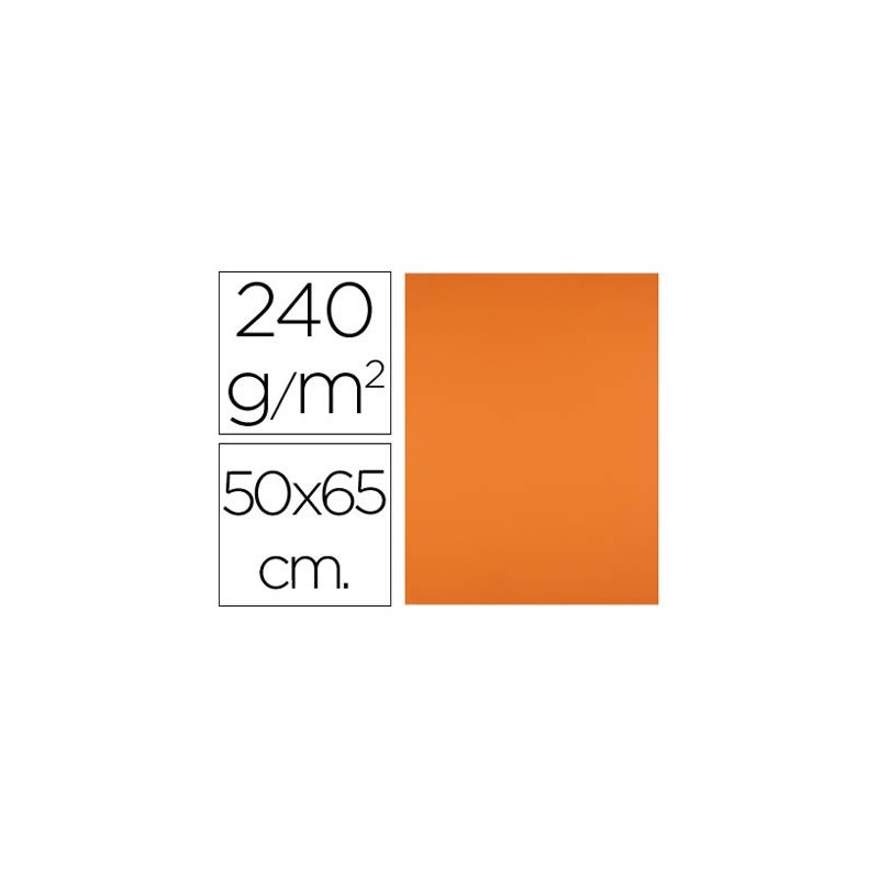 Cartulina liderpapel 50x65 cm 240g/m2 naranja paquete de 25 hojas