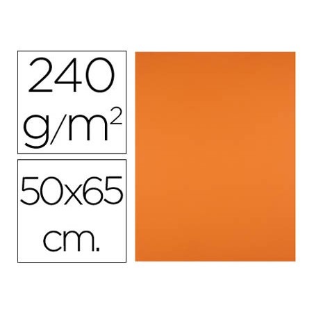 Cartulina liderpapel 50x65 cm 240g/m2 naranja paquete de 25 hojas