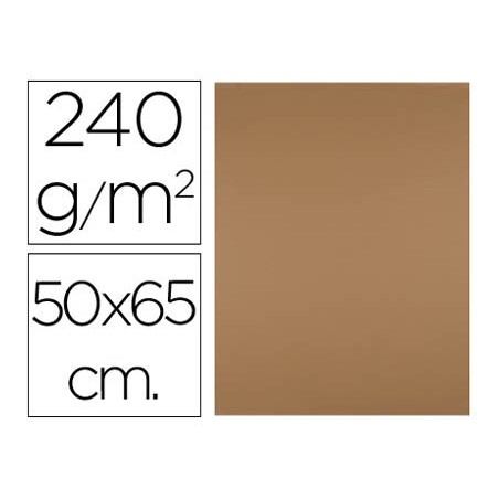 Cartulina liderpapel 50x65 cm 240g/m2 marron escolar paquete de 25 hojas