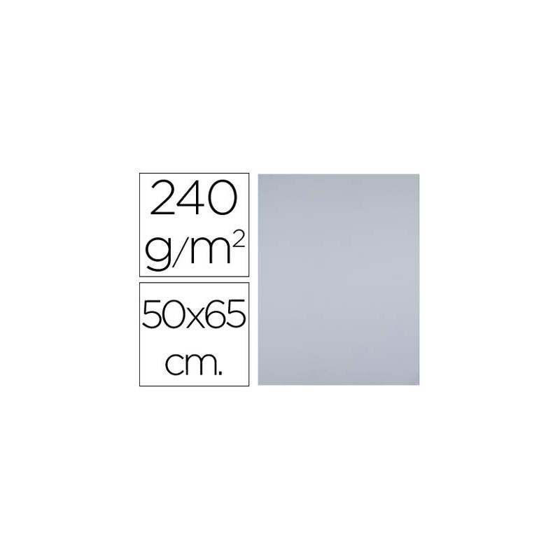 Cartulina liderpapel 50x65 cm 240g/m2 gris paquete de 25 hojas