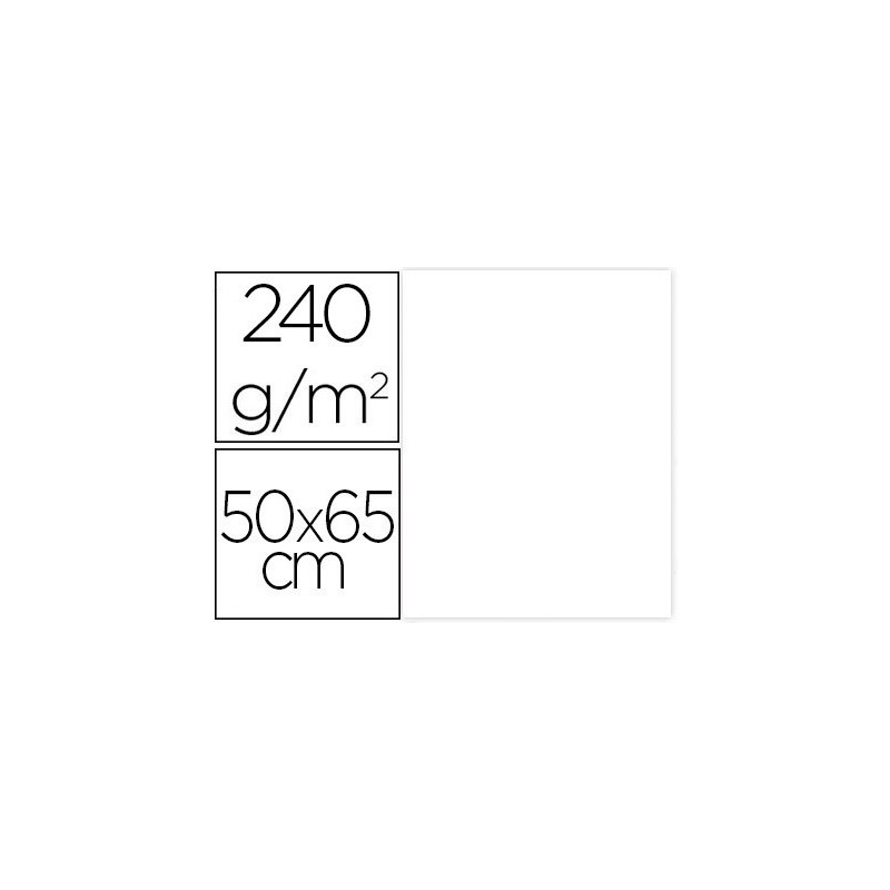 Cartulina liderpapel 50x65 cm 240g/m2 blanco paquete de 25 hojas