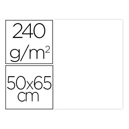 Cartulina liderpapel 50x65 cm 240g/m2 blanco paquete de 25 hojas