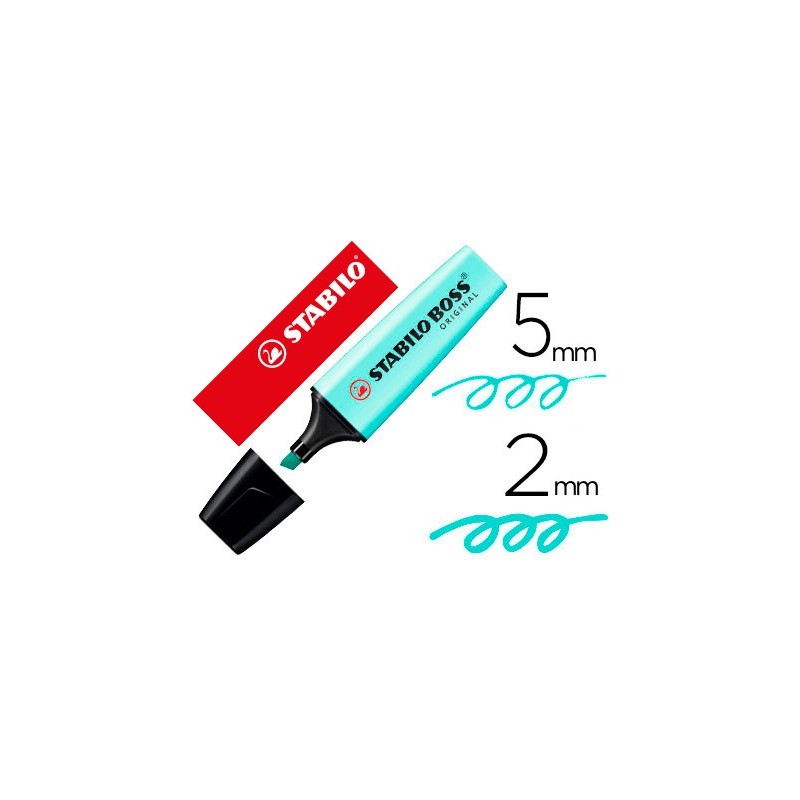 Rotulador stabilo boss pastel fluorescente 70 toque de turquesa