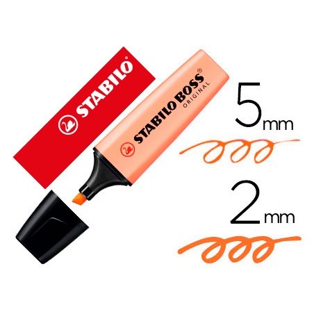 Rotulador stabilo boss pastel fluorescente 70 melocoton sedoso