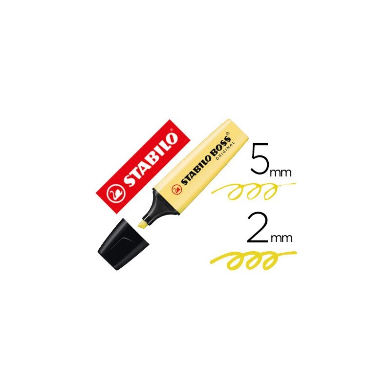 Rotulador stabilo boss pastel fluorescente 70 amarillo cremoso