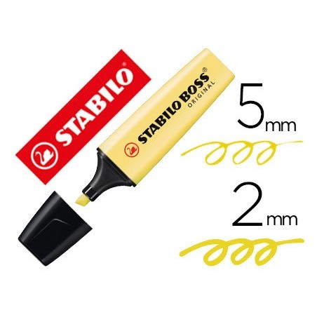 Rotulador stabilo boss pastel fluorescente 70 amarillo cremoso