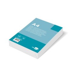 Papel liderpapel a4 80g/m2 liso microperforado en dos partes iguales paquete de 500 hojas