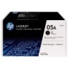 Toner hp 05a laserjet p2033 / 2035 / 2036 / 2037 / 2054 / 2055 / 2056 / 2057 negro pack de 2 unidades 2.300 pag