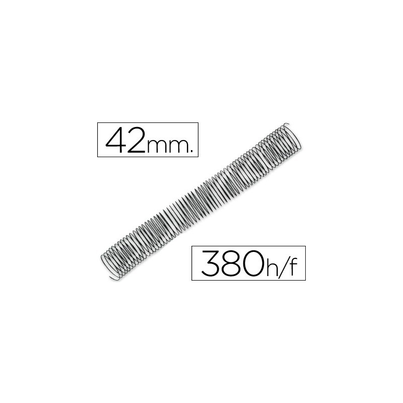 Espiral metalico q-connect 64 5:1 42mm 1,2mm caja de 25 unidades