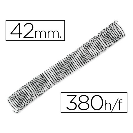 Espiral metalico q-connect 64 5:1 42mm 1,2mm caja de 25 unidades