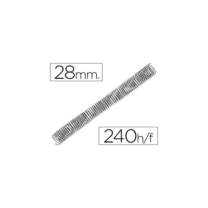 Espiral metalico q-connect 64 5:1 28mm 1,2mm caja de 50 unidades
