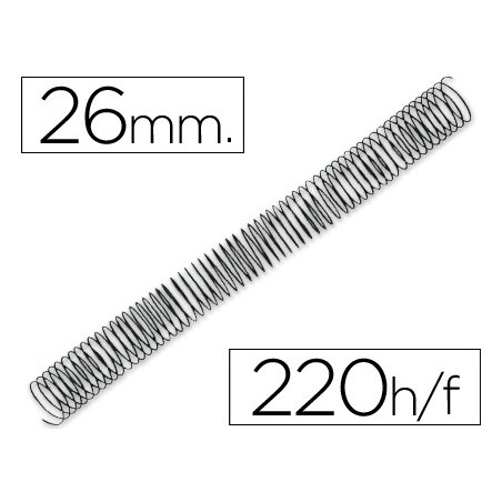 Espiral metalico q-connect 64 5:1 26mm 1,2mm caja de 50 unidades