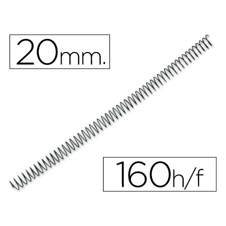 Espiral metalico q-connect 64 5:1 20mm 1,2mm caja de 100 unidades