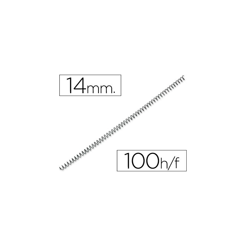 Espiral metalico q-connect 64 5:1 14 mm 1mm caja de 100 unidades