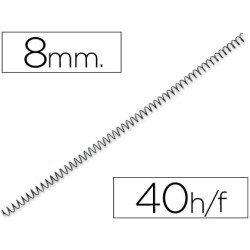 Espiral metalico q-connect 64 5:1 8mm 1mm caja de 200 unidades