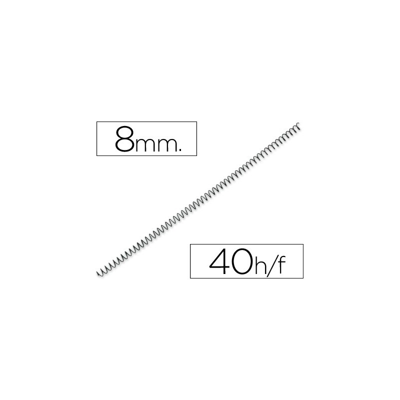 Espiral metalico q-connect 64 5:1 8mm 1mm caja de 200 unidades
