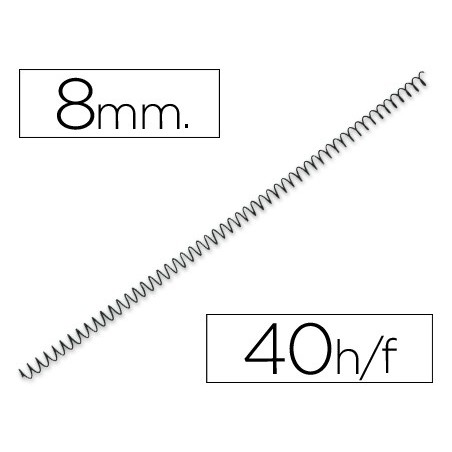 Espiral metalico q-connect 64 5:1 8mm 1mm caja de 200 unidades
