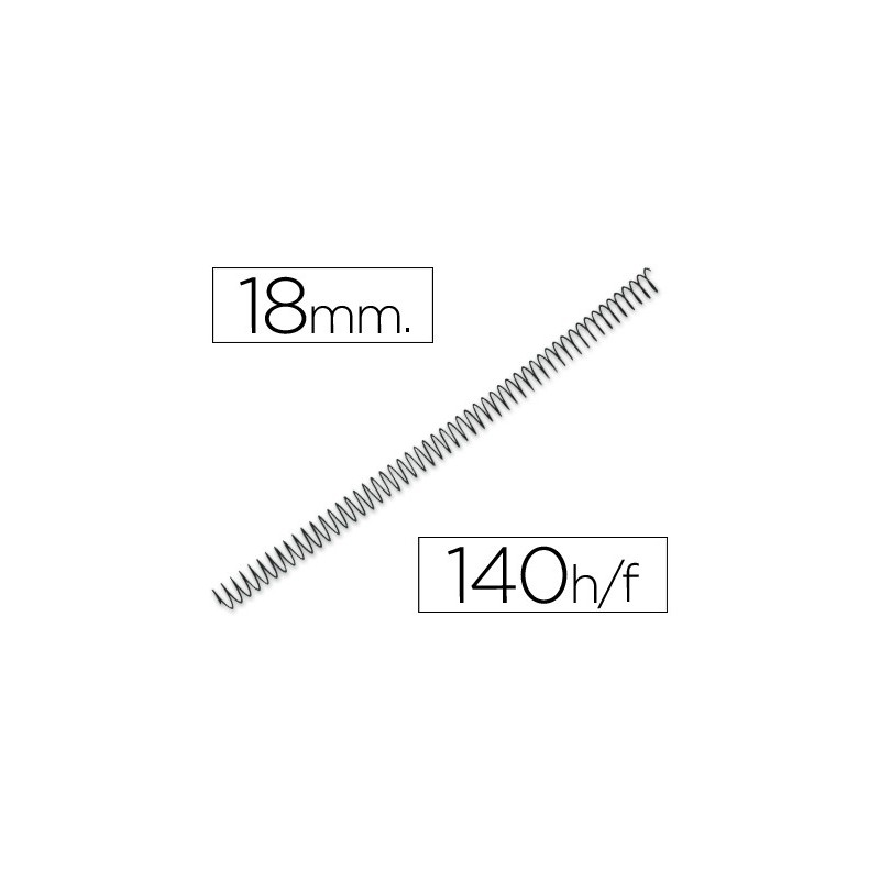 Espiral metalico q-connect 56 4:1 18mm 1,2mm caja de 100 unidades