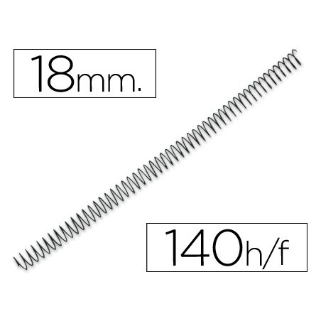 Espiral metalico q-connect 56 4:1 18mm 1,2mm caja de 100 unidades