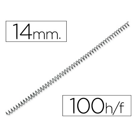 Espiral metalico q-connect 56 4:1 14mm 1mm caja de 100 unidades