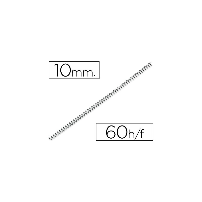 Espiral metalico q-connect 56 4:1 10mm 1mm caja de 200 unidades