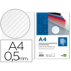 Tapa encuadernacion liderpapel polipropileno rayado a4 0.5mm transparente paquete de 100 unidades