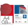 Tapa encuadernacion liderpapel polipropileno a4 0.8mm rojo opaco paquete de 50 unidades