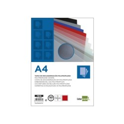 Tapa encuadernacion liderpapel polipropileno a4 0.8mm rojo opaco paquete de 50 unidades