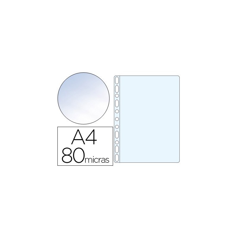 Funda multitaladro esselte din a4 polipropileno 80 mc 11 taladros cristal caja de 100 unidades