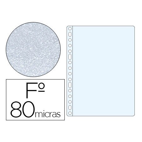 Funda multitaladro esselte folio polipropileno 80 mc 16 taladros piel de naranja caja de 100 unidades