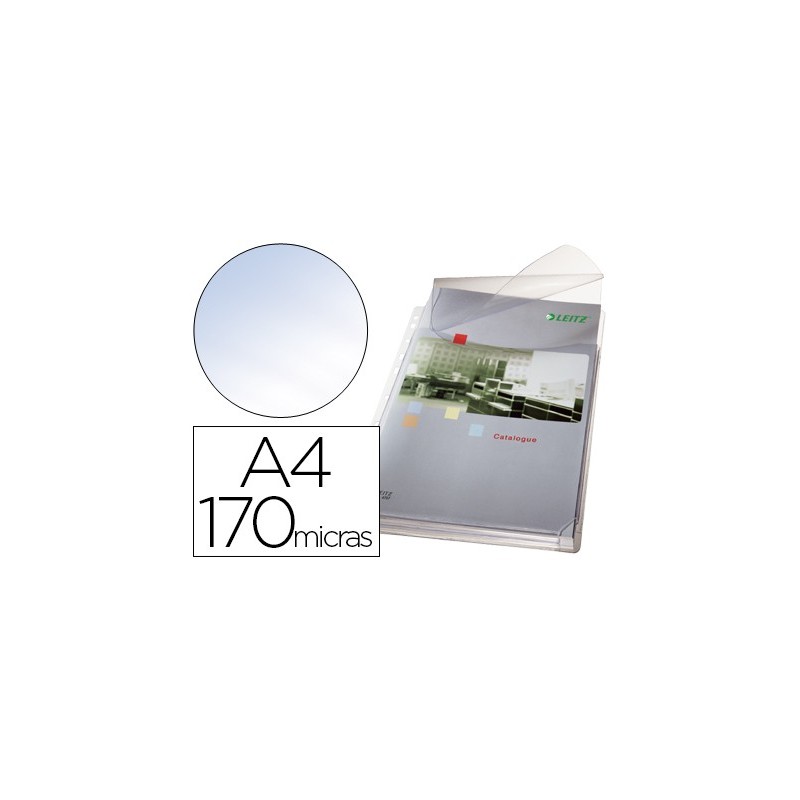 Funda multitaladro esselte din a4 pvc 170 mc con fuelle y solapa superior capacidad 200 hojas pack de 5 unidades