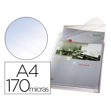 Funda multitaladro esselte din a4 pvc 170 mc con fuelle y solapa superior capacidad 200 hojas pack de 5 unidades