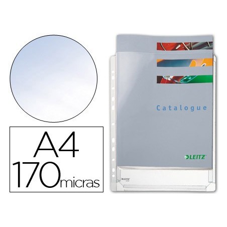 Funda multitaladro esselte din a4 pvc 170 mc con fuelle capacidad 200 hojas pack de 5 unidades