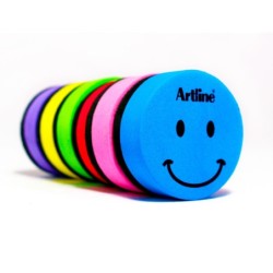 Borrador artline pizarra blanca redondo magnetico cara smiley colores surtidos