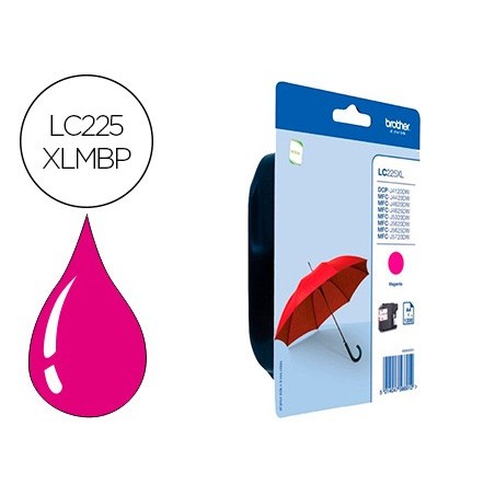 Ink-jet brother lc-225xlmbp mfc-j 4420 dw / mfc-j 5620 dw magenta alta capacidad 1200 pag