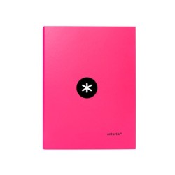 Carpeta antartik a4 forrada 4 anillas 25 mm redondas color rosa