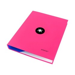 Carpeta antartik a4 forrada 4 anillas 25 mm redondas color rosa