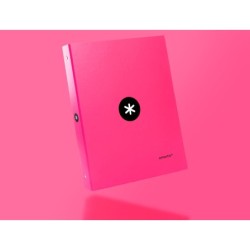 Carpeta antartik a4 forrada 4 anillas 25 mm redondas color rosa