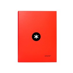 Carpeta antartik a4 forrada 4 anillas 25 mm redondas color rojo