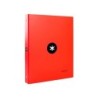 Carpeta antartik a4 forrada 4 anillas 25 mm redondas color rojo