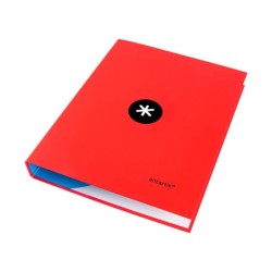 Carpeta antartik a4 forrada 4 anillas 25 mm redondas color rojo
