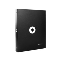 Carpeta antartik a4 forrada 4 anillas 25 mm redondas color negro