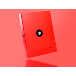 Carpeta antartik a4 forrada 4 anillas 25 mm redondas color rojo