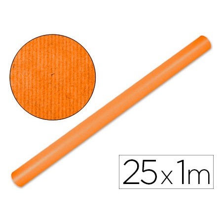 Papel kraft liderpapel naranja fuerte rollo 25x1 mt