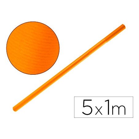 Papel kraft liderpapel naranja fuerte rollo 5x1 mt
