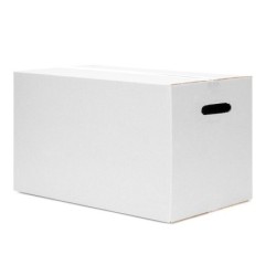 Caja para embalar q-connect americana ultrarresistente conasas carton canal doble 7 mm color blanco 450x280x375 mm