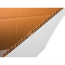 Caja para embalar q-connect ultrarresistente regulable en altura carton canal doble 7 mmcolor blanco 450x280x375 mm